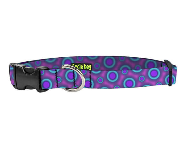 Small Ecoweave-Purple Blue SpaceDots Dog Collar