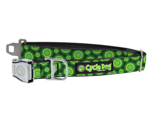 Green SpaceDots Dog Collar
