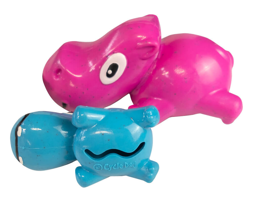 Cycle Dog 3-Play Hippo Dog Toy - Blue - Mini