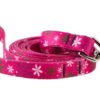 Small Ecoweave-Hot Pink Retro Flowers Dog Leash