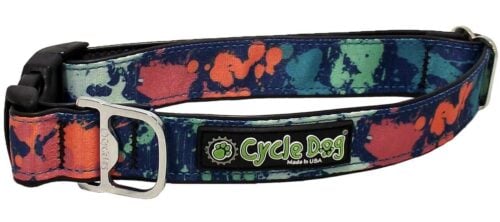 Teal Paint Splatter Dog Collar