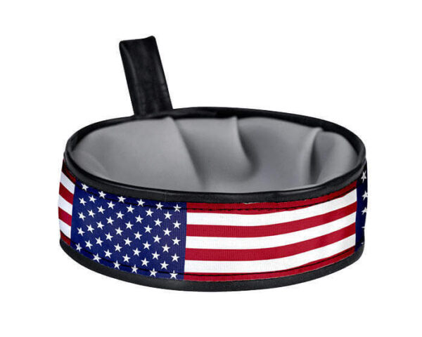 Trail Buddy Collapsible Dog Travel Bowl - USA Stars & Stripes