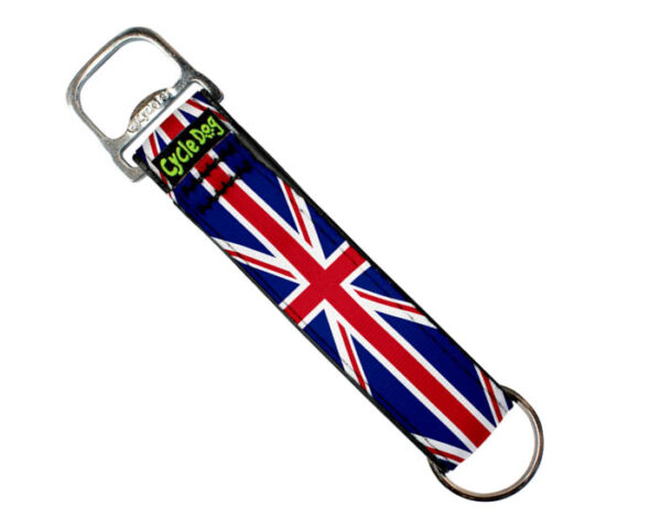 Keychain-UnionJack-flat-700x560px - Cycle Dog-Earth Friendly Pet Company