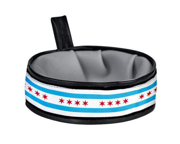 Trail Buddy Collapsible Dog Travel Bowl - Chicago Flag