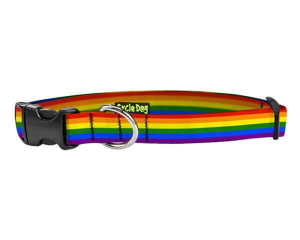 Small Ecoweave-Rainbow Pride Dog Collar
