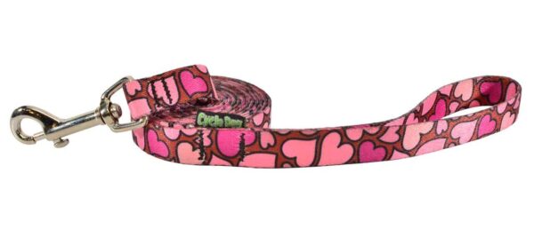 Small Ecoweave-Pink Hearts Dog Leash