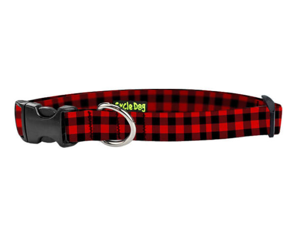 Small Ecoweave-Red Plaid Dog Collar