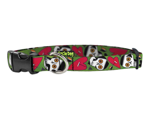 Small Ecoweave-Art Series Tattoo Skulls Dog Collar