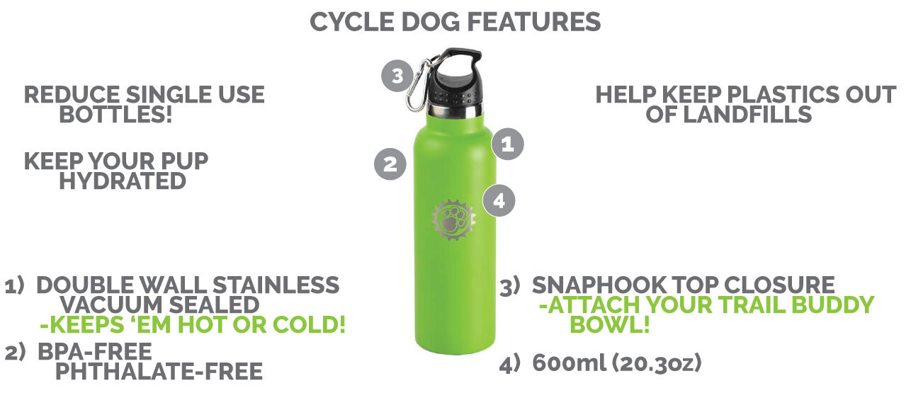 Vacuum Insulated Stainless Water Bottle-Green