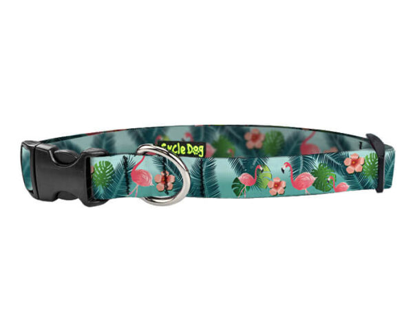 Small Ecoweave-Flamingos Dog Collar