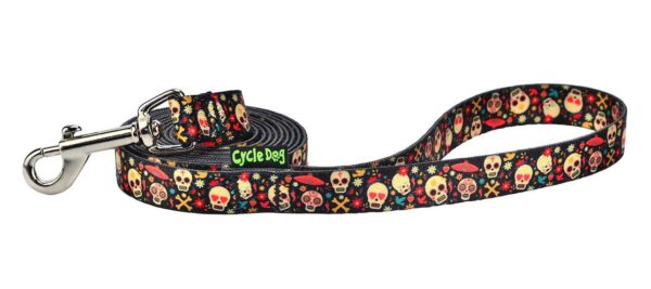skinny-sugarskulls-leash - Cycle Dog-Earth Friendly Pet Company Small Ecoweave-Sugar Skulls Dog Leash