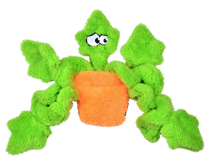 Duraplush Unstuffed Springy Potted Ivy Dog Toy