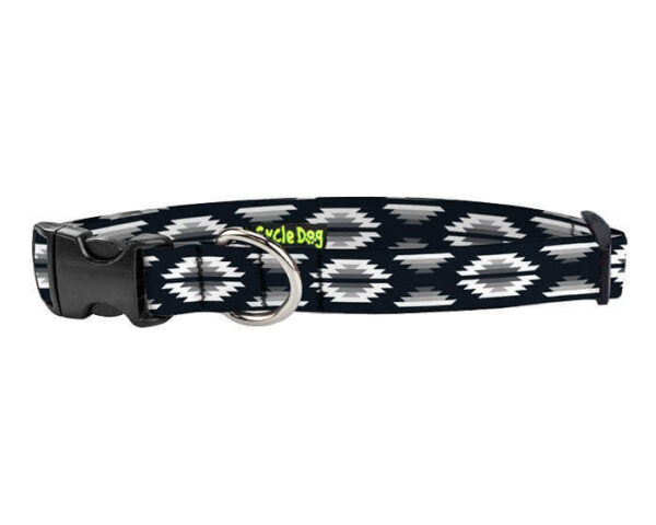 Small Ecoweave Black & White Camp Fire Blanket Dog Collar