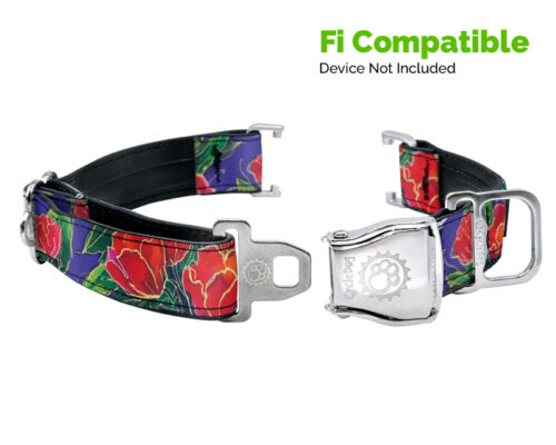 Fi Compatible Tulips Dog Collar