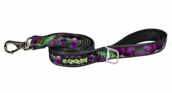 purple Pansies Dog Leash