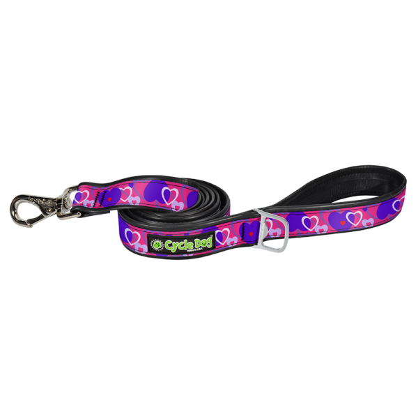 dog leash purple hearts