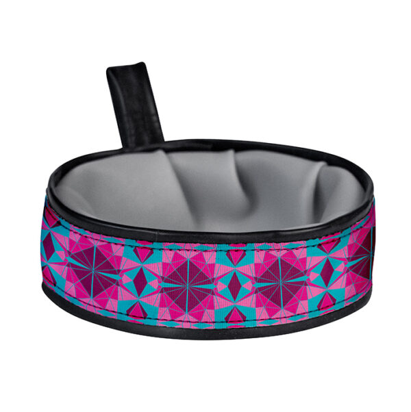 Trail Buddy Collapsible Dog Travel Bowl - Fuchsia Kaleidoscope